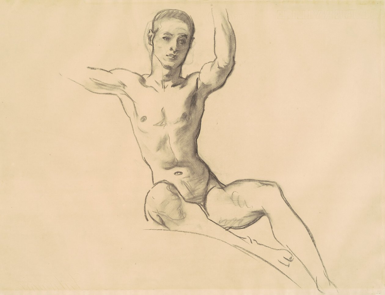 Estudo para Figura acima Música, 1919-1920. de John Singer Sargent