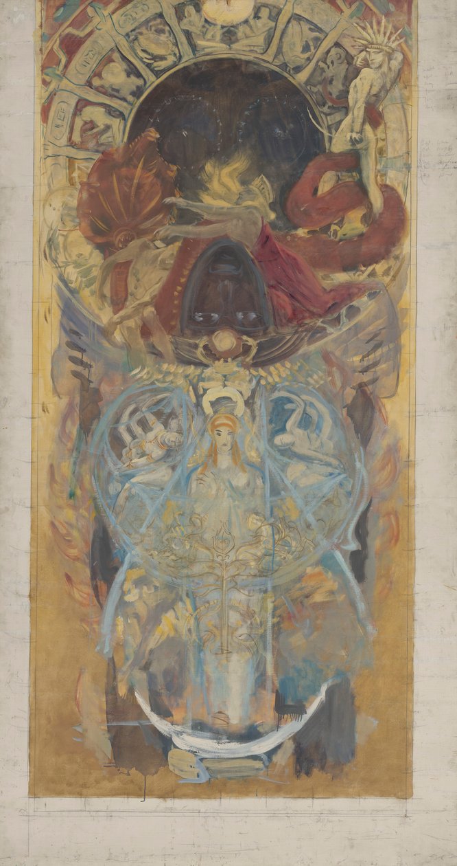 Estudo para os Murais da Biblioteca Pública de Boston: Desenho para um Arco-íris de John Singer Sargent