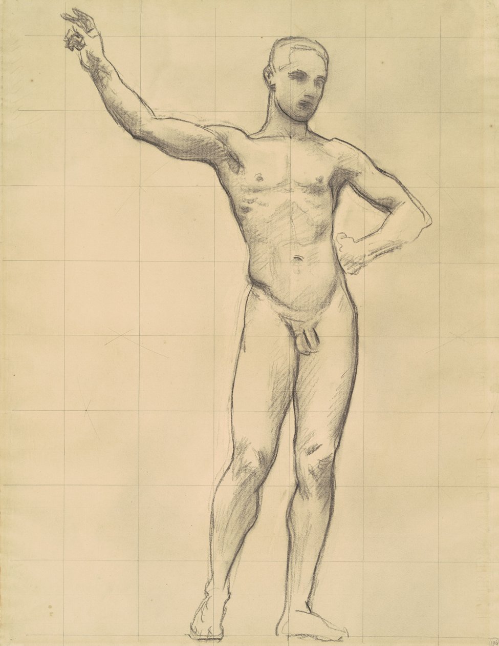 Estudo de Apolo para Apolo e as Musas, c. 1921. de John Singer Sargent