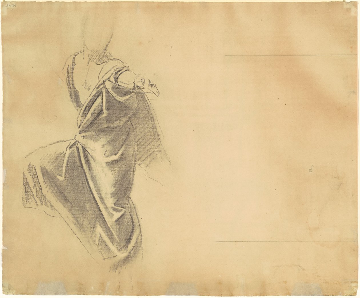 Estudo de cortinas [verso], 1920-1922. de John Singer Sargent