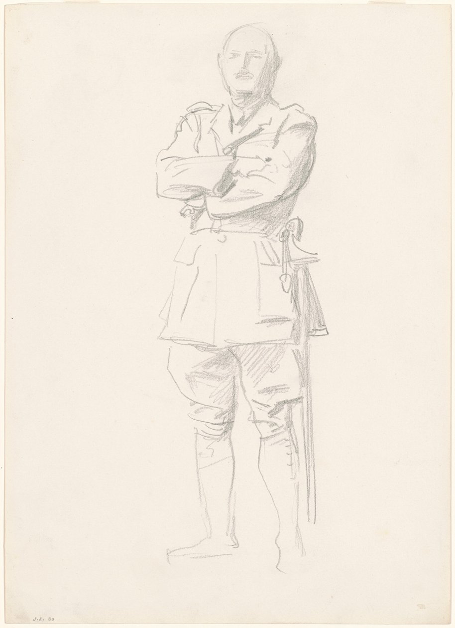 Estudo do General Louis Botha para "Oficiais Gerais da Primeira Guerra Mundial" de John Singer Sargent