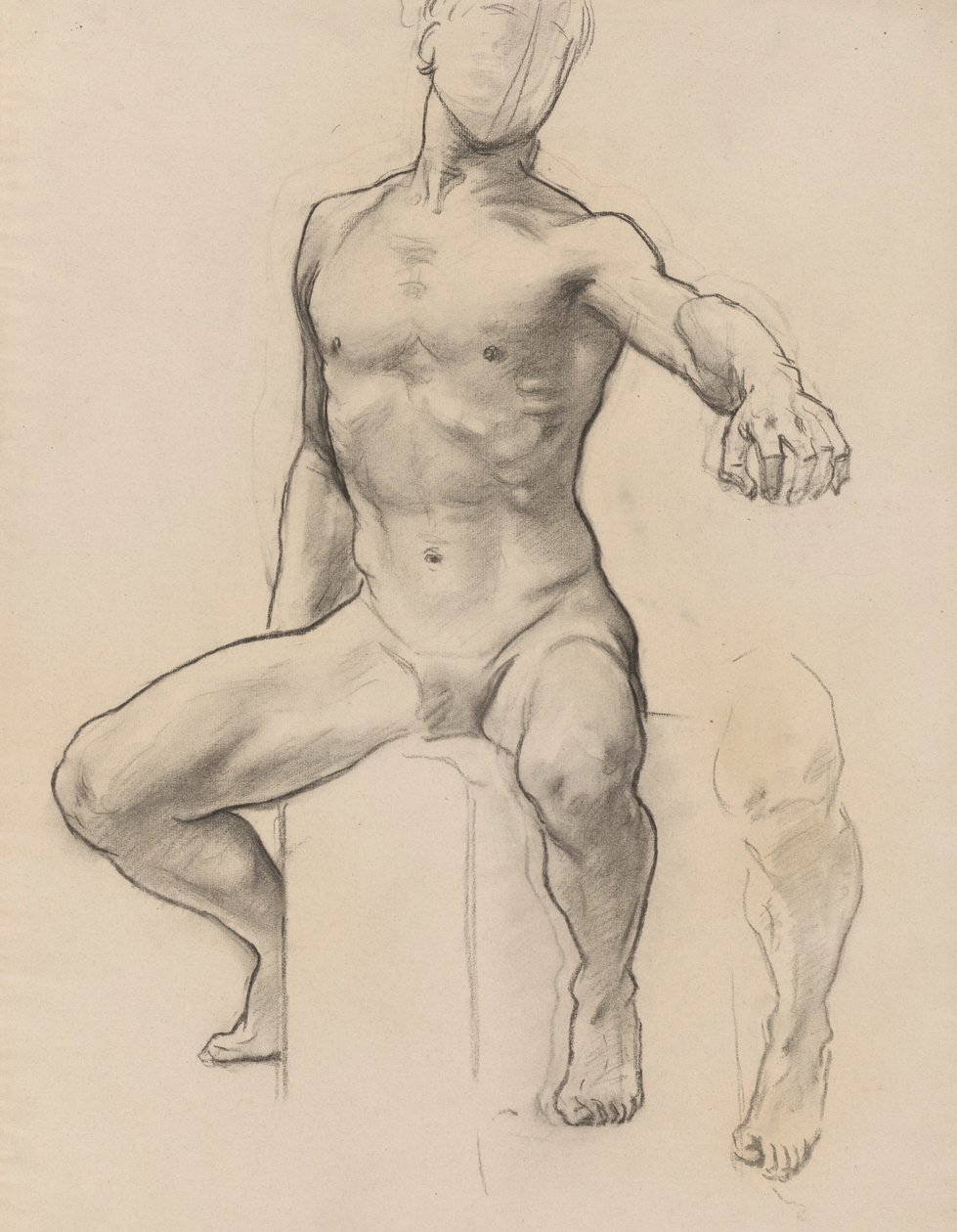 Estudo de Perseus para Perseus sobre Pegasus Slaying Medusa, mural, escada, Museu de Belas Artes, Boston [?] de John Singer Sargent