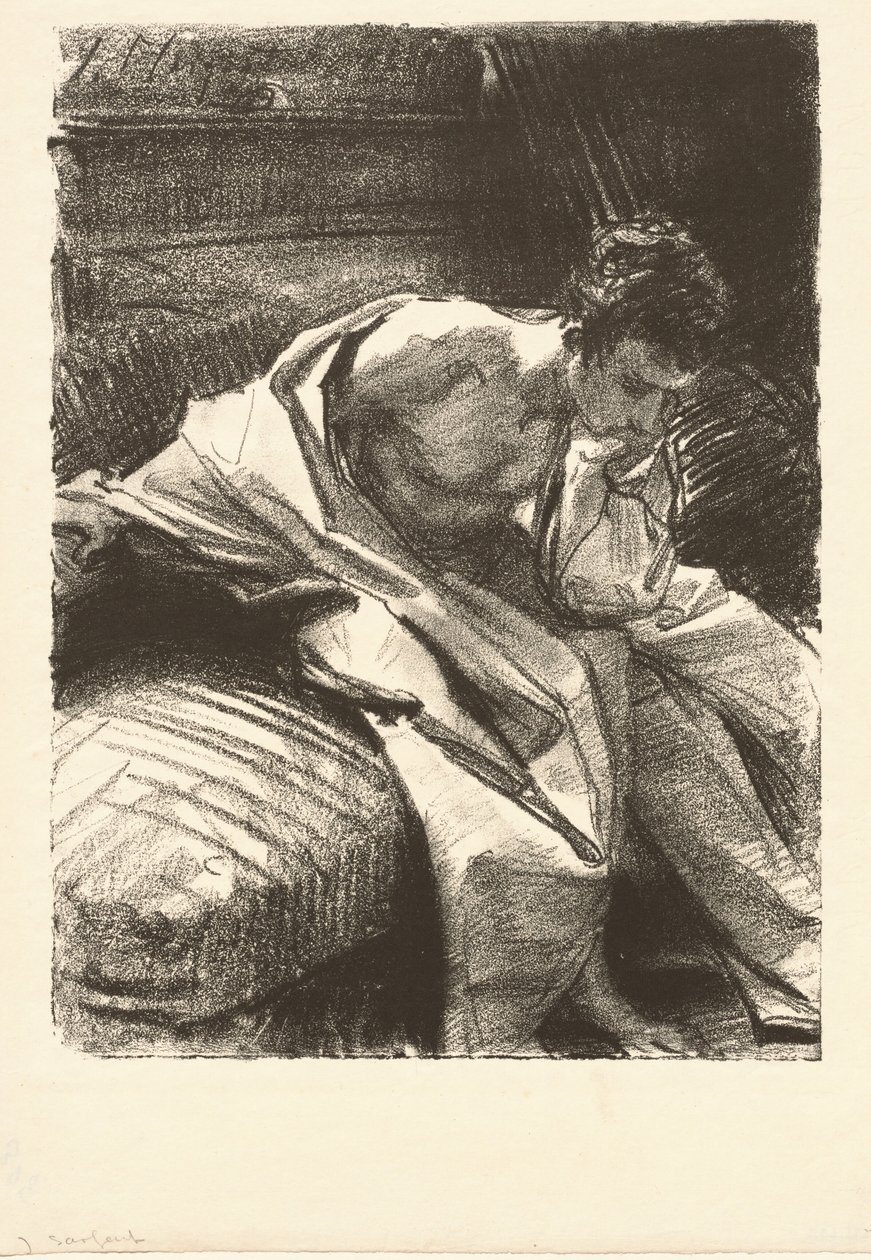 Estudo de um homem sentado, 1895. de John Singer Sargent
