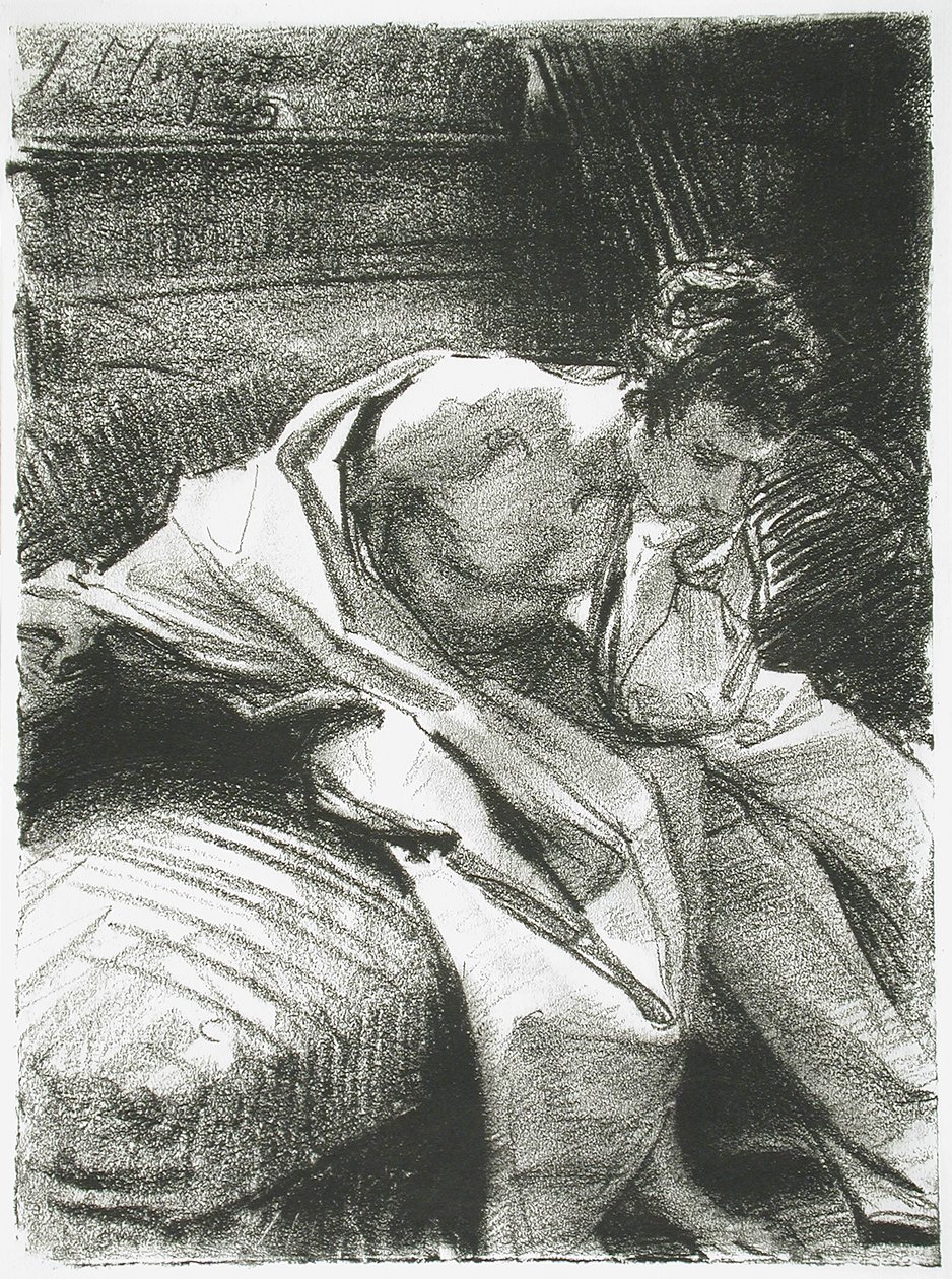 Estudo de um jovem sentado, 1895 de John Singer Sargent