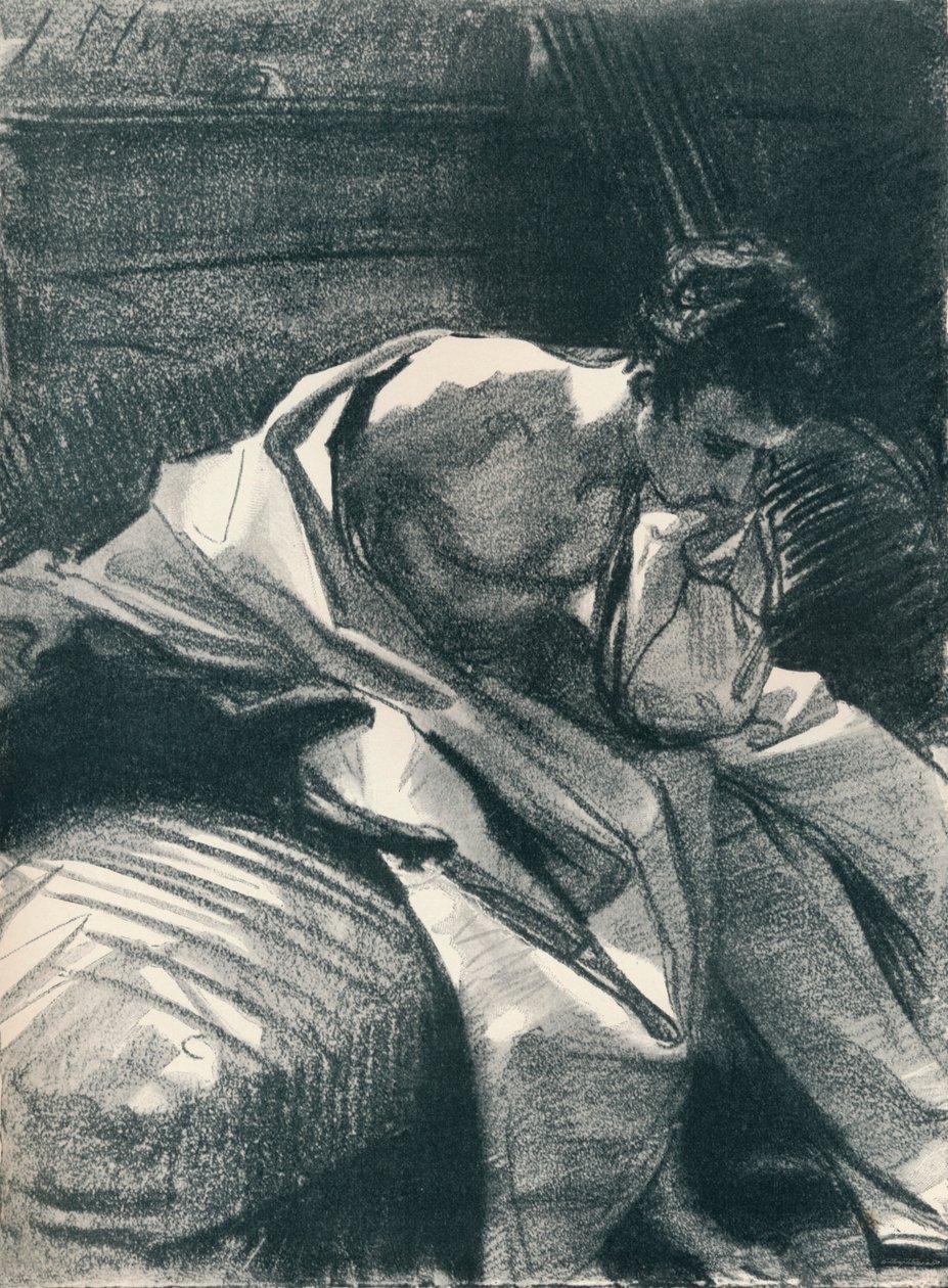Estudo de um Jovem Sentado, 1895, 1896 de John Singer Sargent