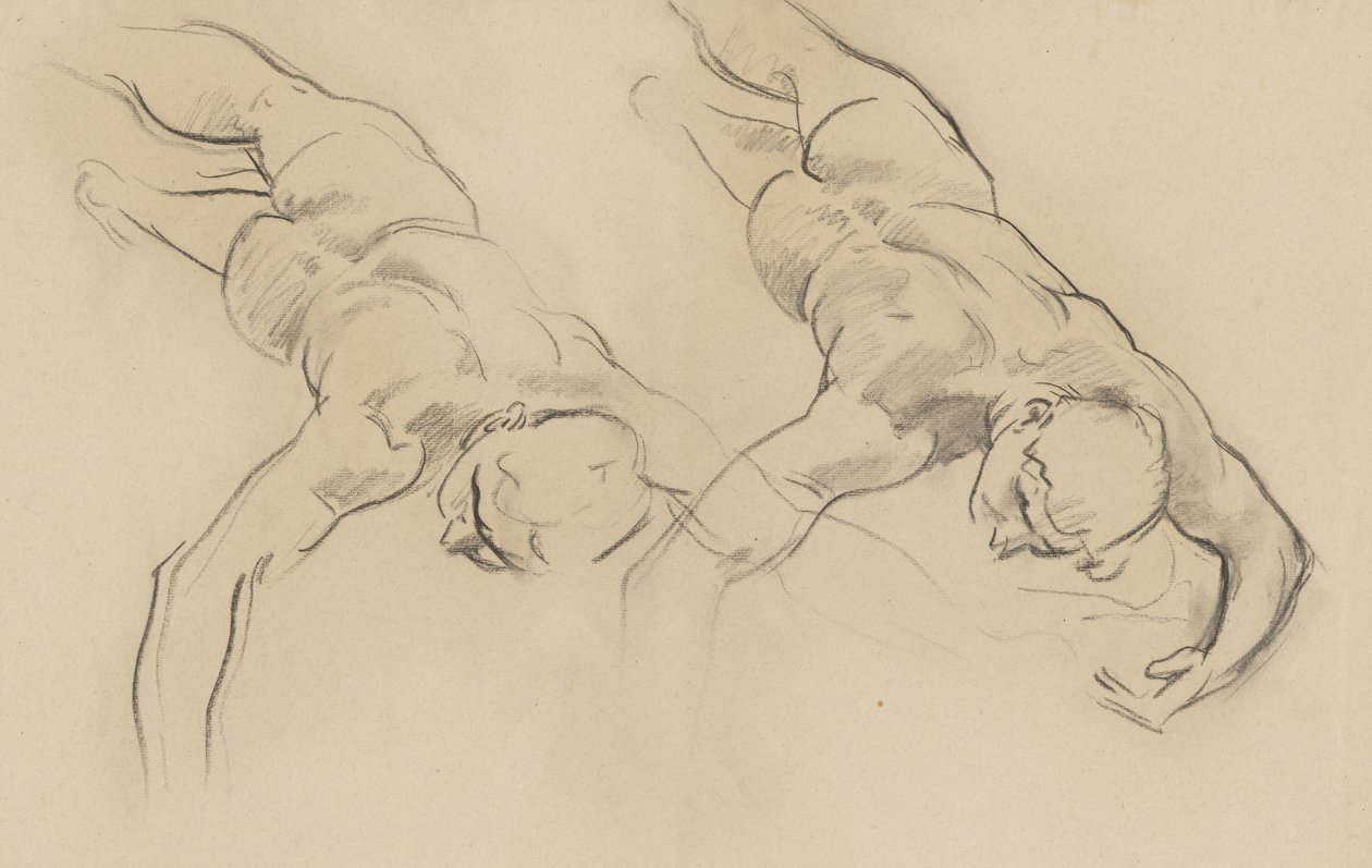 Estudo de uma das Horas (terceira figura a partir da esquerda, virada) para a obra «Apolo na Sua Carruagem com as Horas», mural, Escadaria, Museu de Belas-Artes de Boston de John Singer Sargent