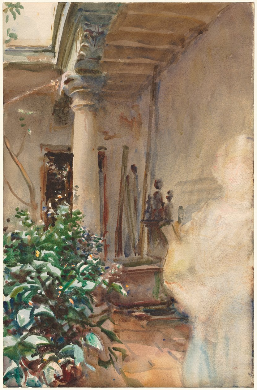 O Pátio, 1908. de John Singer Sargent