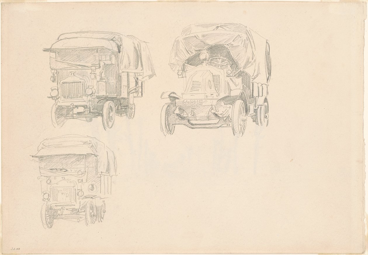 Caminhões [recto], 1918. de John Singer Sargent