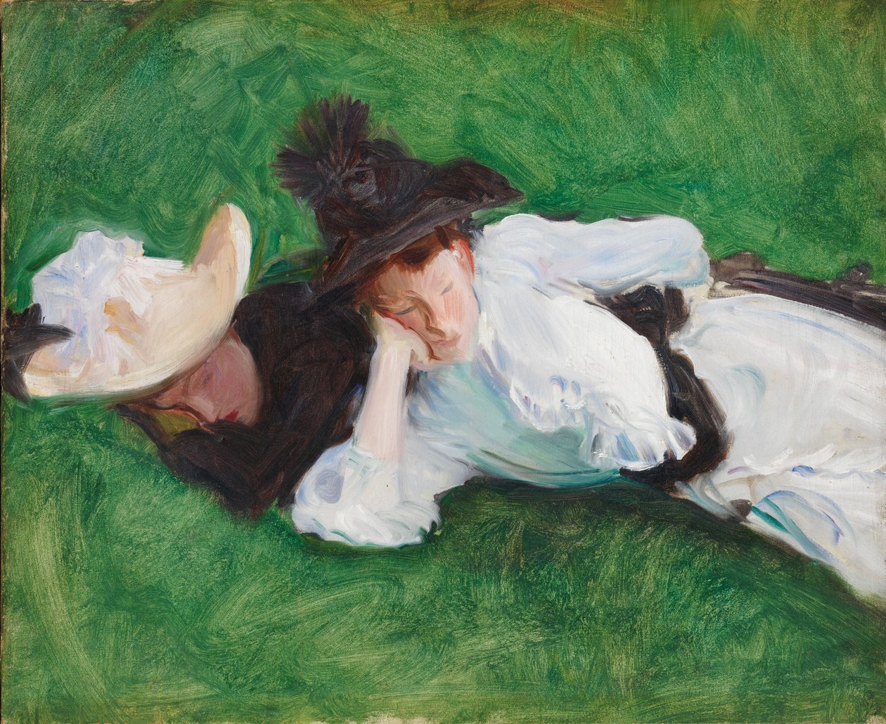 Duas meninas em um gramado, 1889 de John Singer Sargent