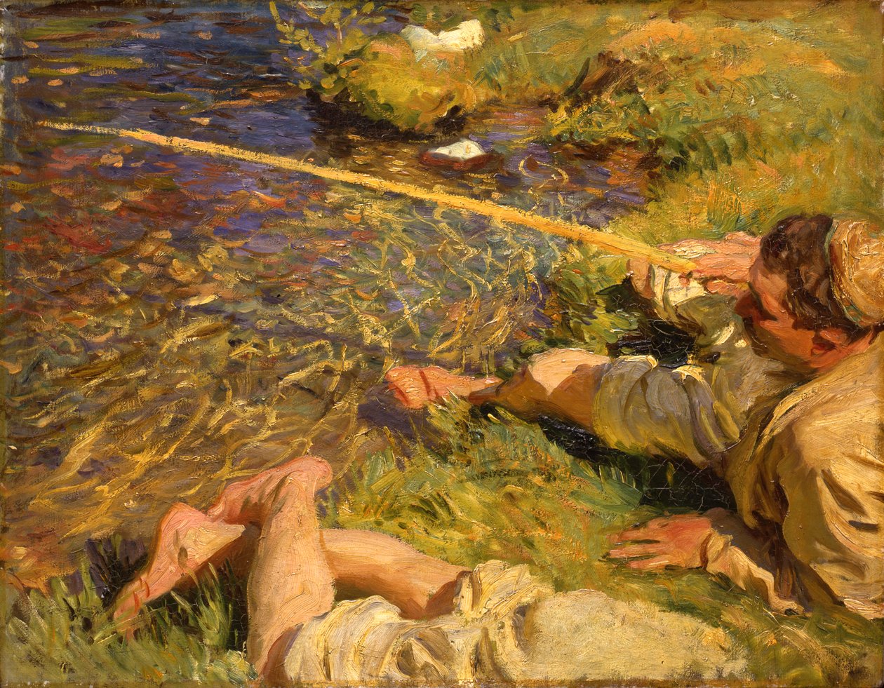 Val d "Aosta: Um homem pescando, c.1907 de John Singer Sargent
