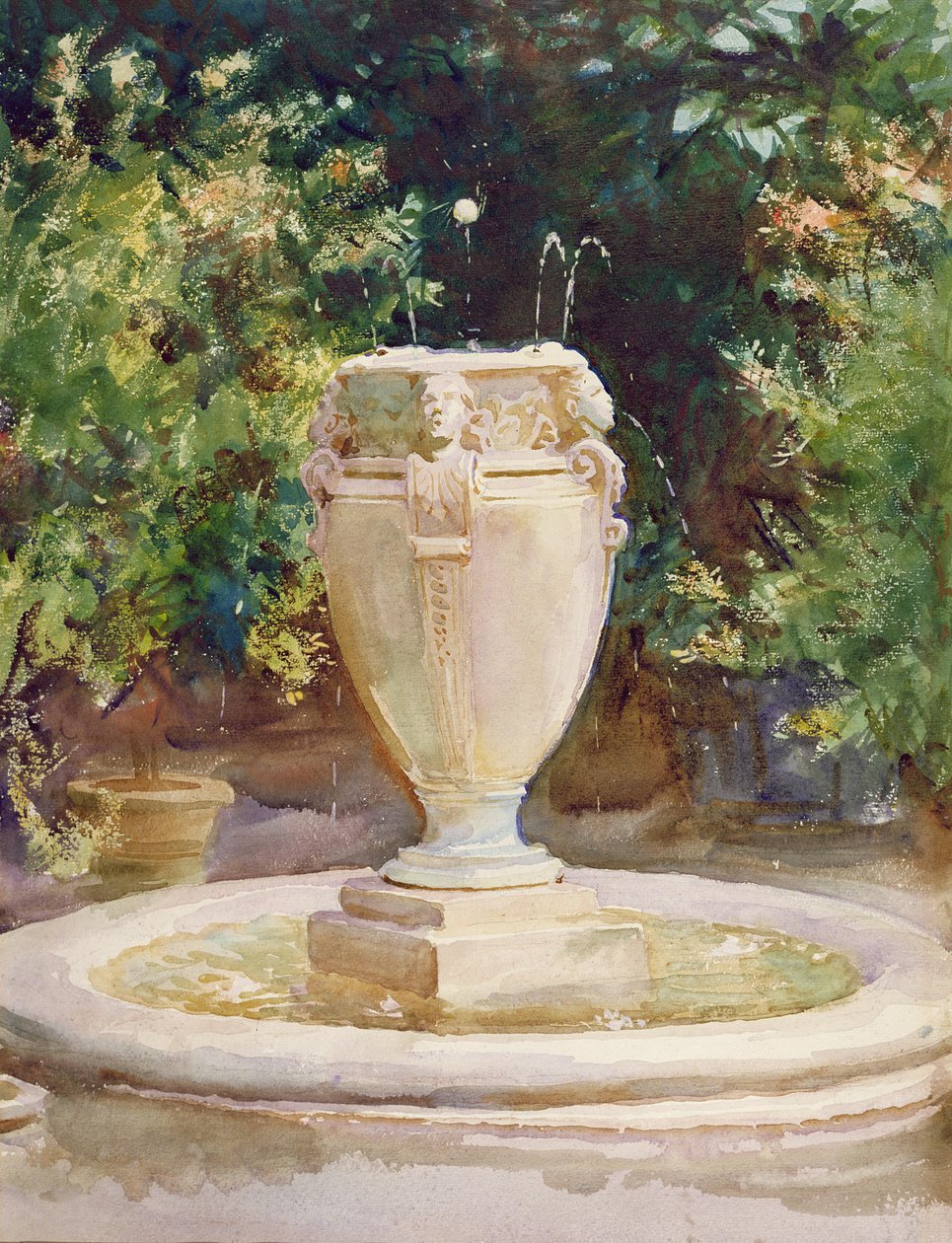 Fonte de Vaso, Pocantico de John Singer Sargent