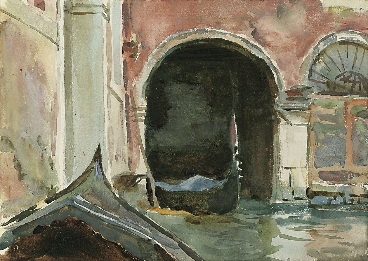 Canal veneziano (aquarela e lápis) de John Singer Sargent