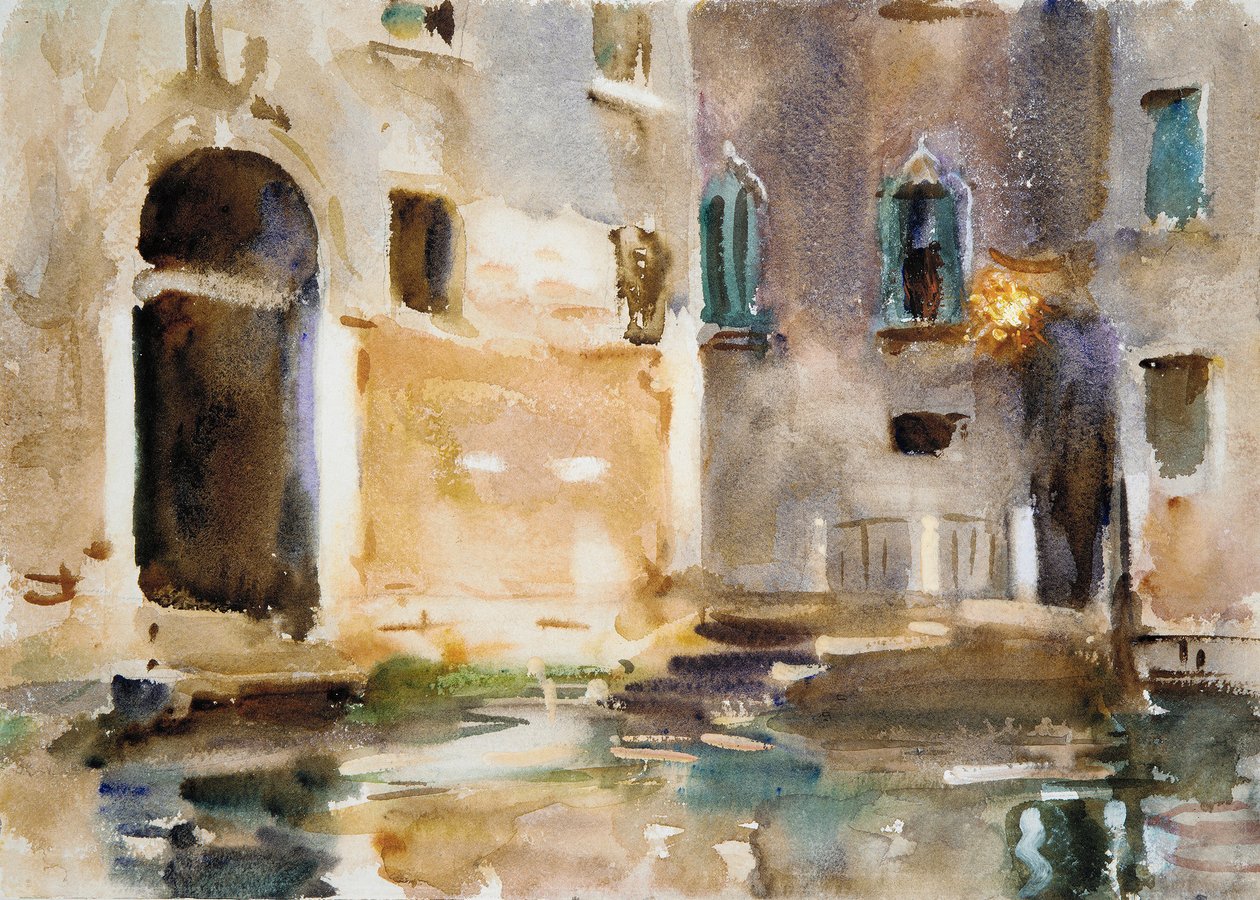 Veneza, c.1903 (wc, guache e grafite em papel branco) de John Singer Sargent