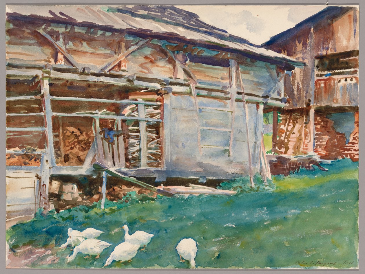 Barracões de madeira, Tirol de John Singer Sargent