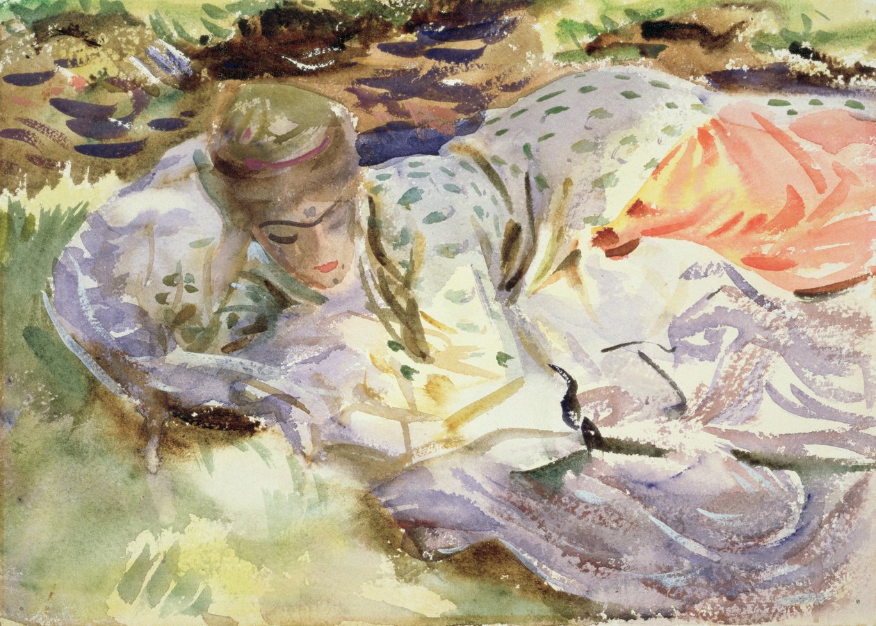 Zuleika, c.1906 (wc no papel) de John Singer Sargent