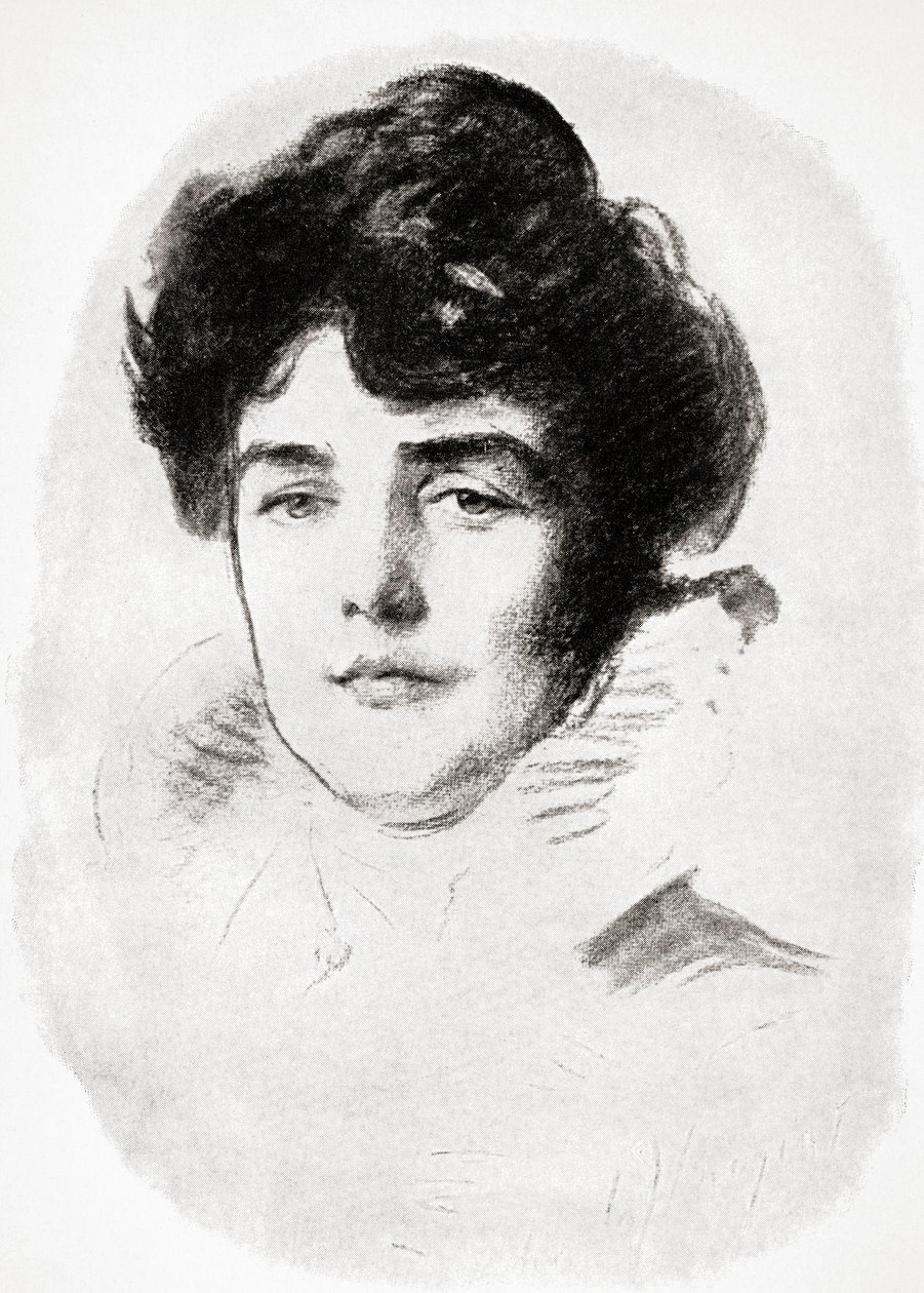 Jeanette Jennie Jerome, Lady Randolph Churchill e mãe de Sir Winston Churchill, da Comissão A Roving, do pub Winston S. Churchill. por Scribners, 1930 de John Singer after Sargent