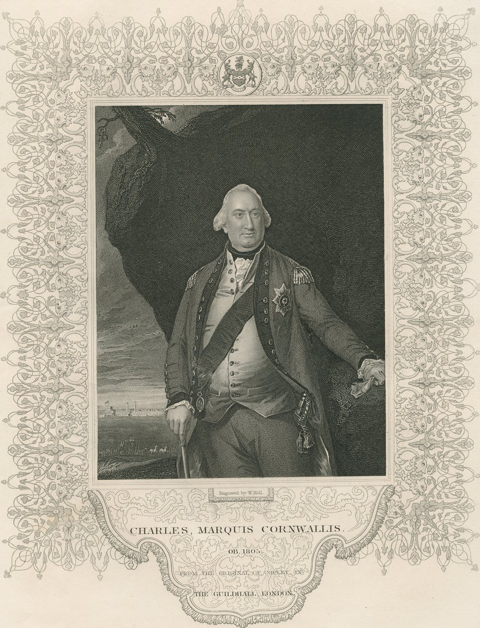 Charles Cornwallis, da &39;Gallery of Historical Portraits&39;, publicado em 1880 de John Singleton Copley