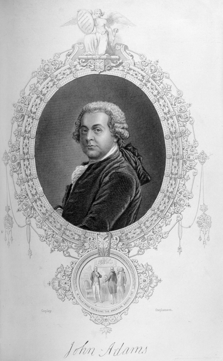 John Adams, de "A História dos Estados Unidos", vol. Eu, de Charles Mackay, gravado por Stephenson de John Singleton Copley