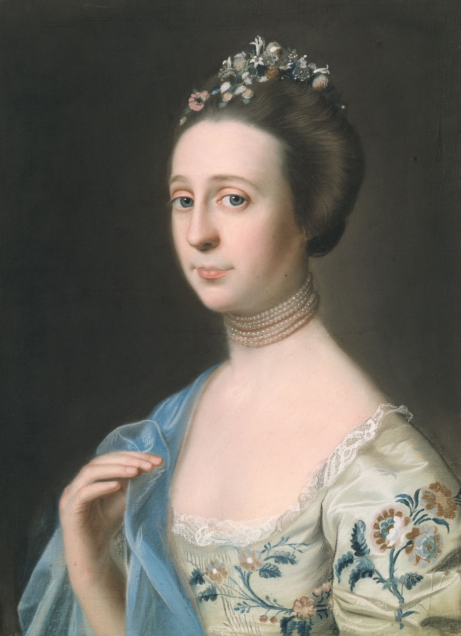 Sra. Henry Hill (Anna Barrett), c.1765-1770 (pastel sobre papel montado sobre linho) de John Singleton Copley
