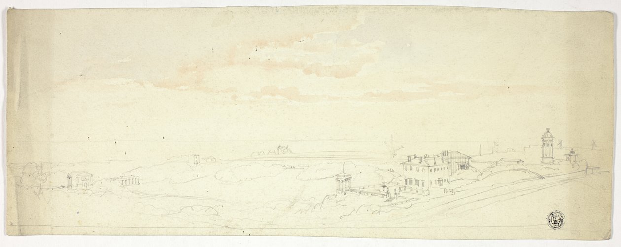 Vista panorâmica da cidade à beira-mar de John Skinner Prout