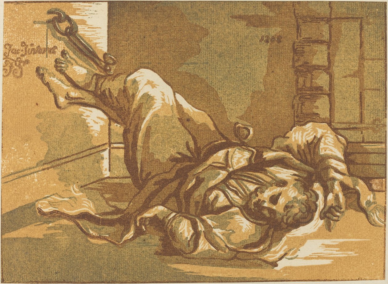 homem acorrentado de John Skippe after Jacopo Tintoretto