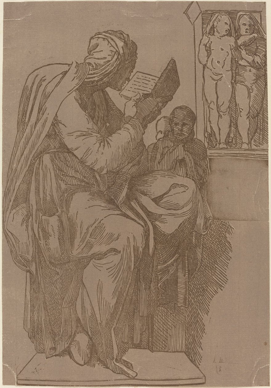 Uma leitura de sibila de John Skippe after Michelangelo