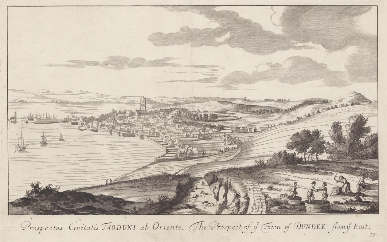 Uma foto de Dundee, Angus, Escócia, desenhada em 1693 de John Slezer