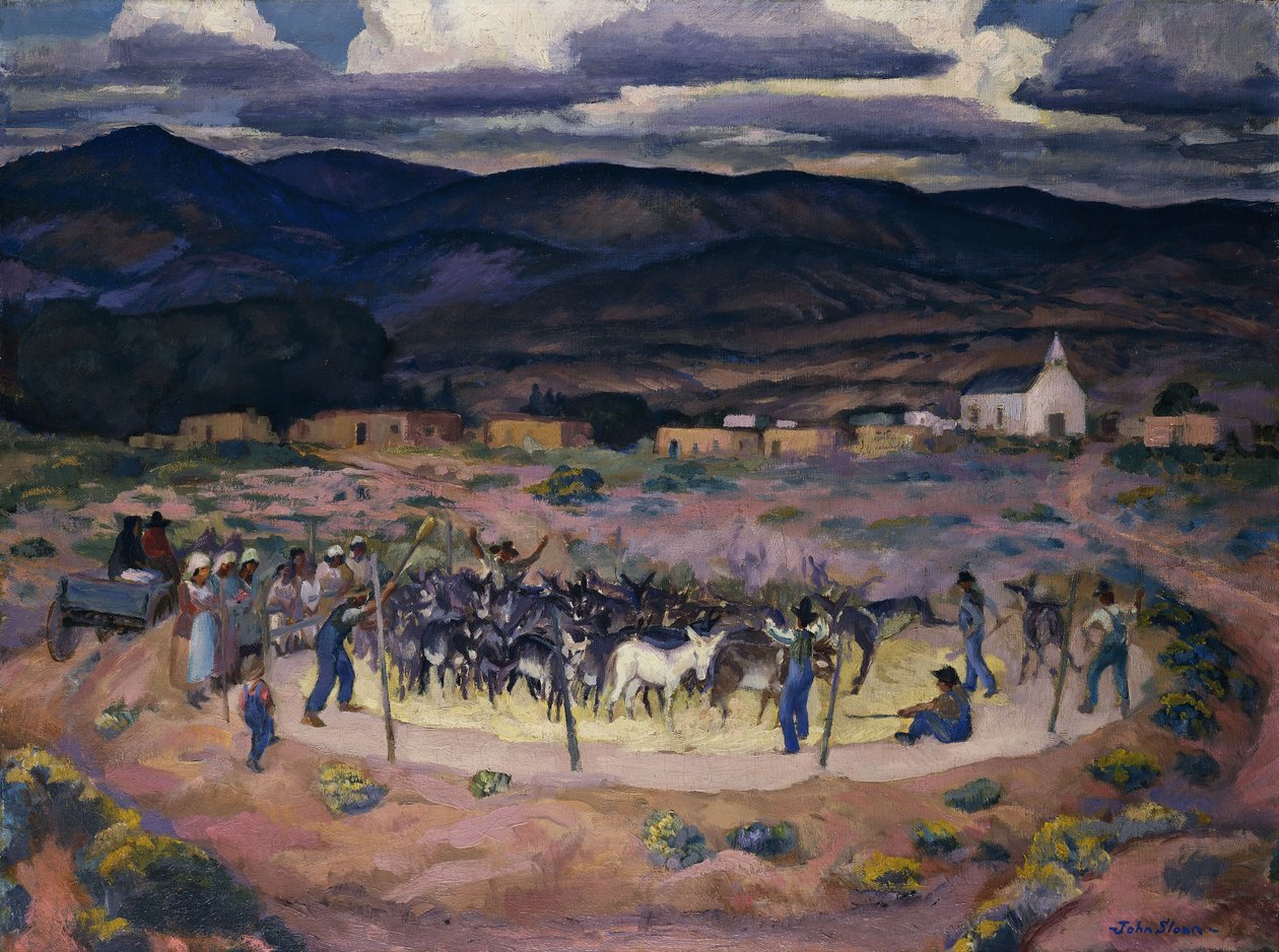 Burros Threshing de John French Sloan