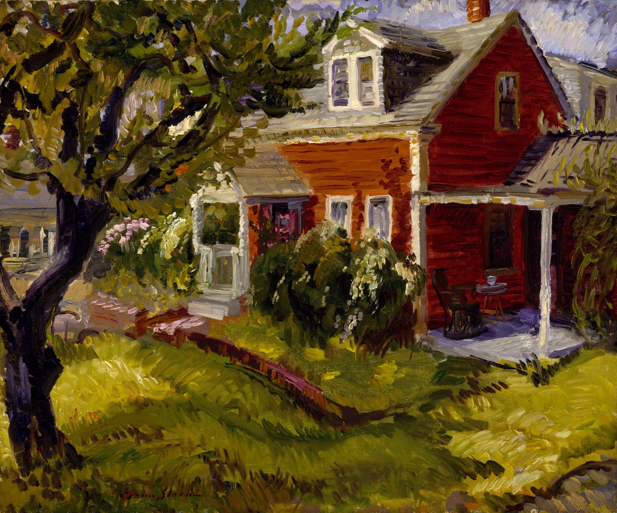 Casa de campo em Gloucester (óleo sobre tela) de John French Sloan