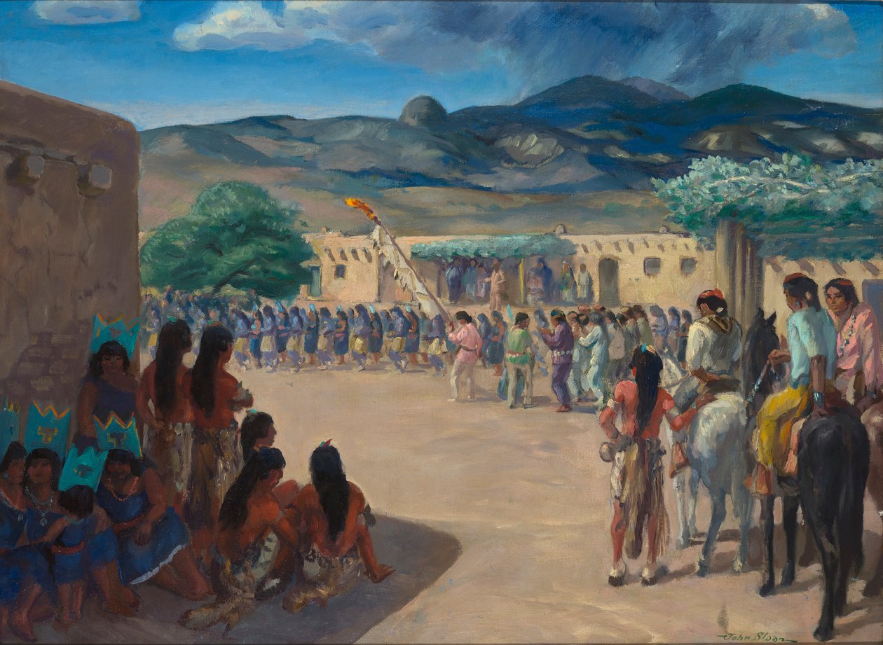 Dança em Cochiti Pueblo, Novo México de John French Sloan