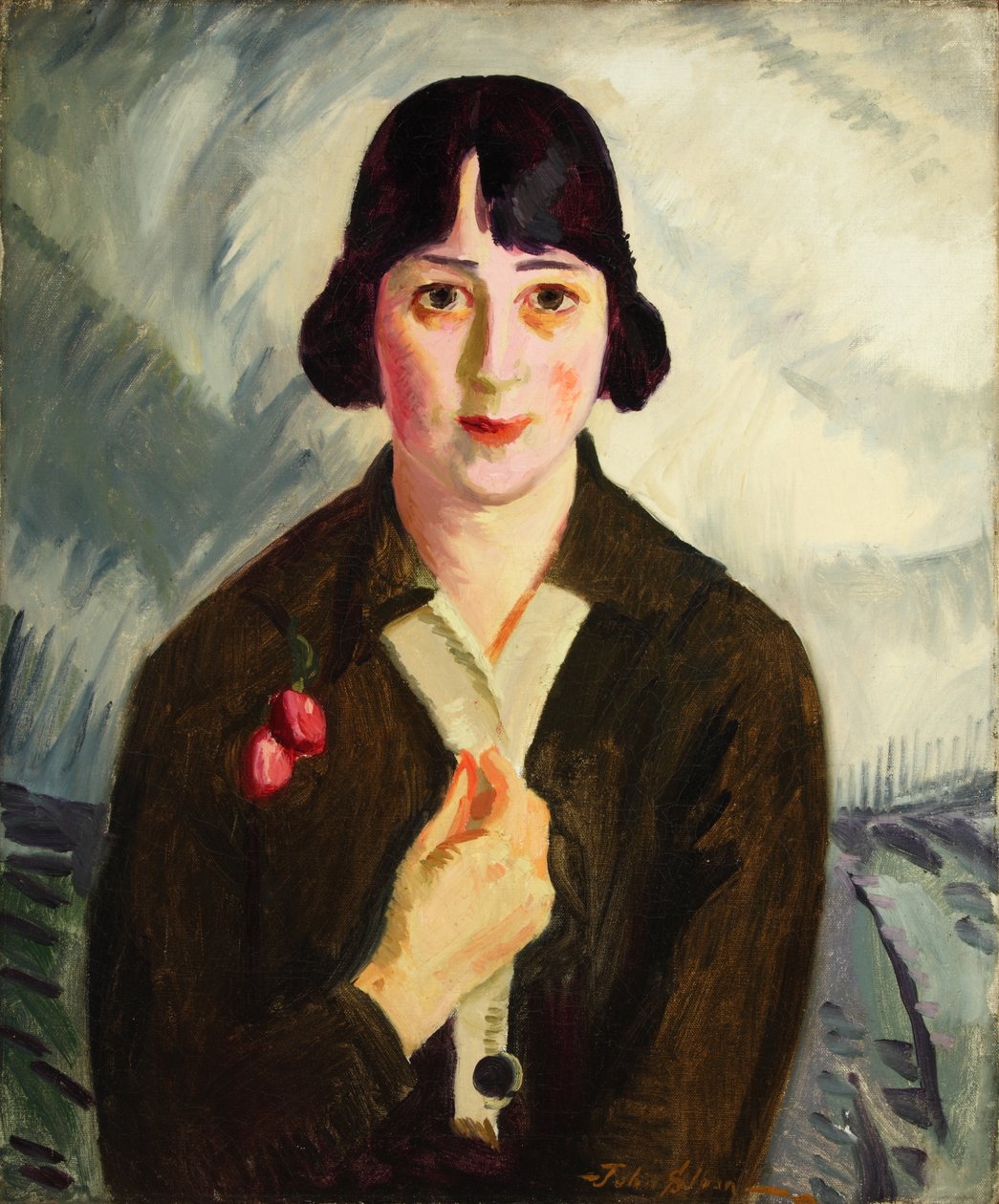 Quaker Nell (Helen M. Taylor) 1916 (Óleo sobre tela) de John Sloan