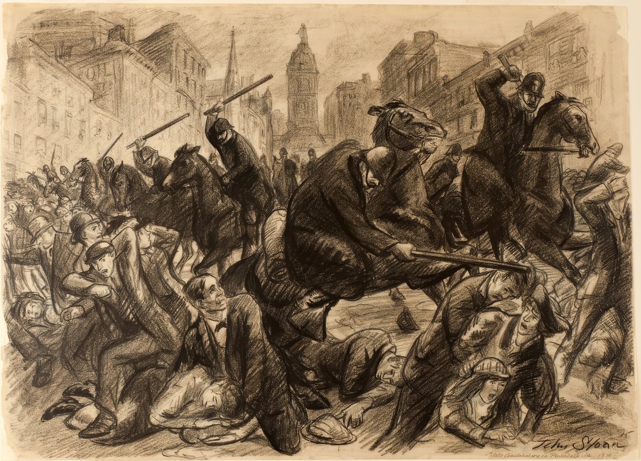 The Constabulary; Policing the Rural Districts in Philadelphia, 1910 de John Sloan