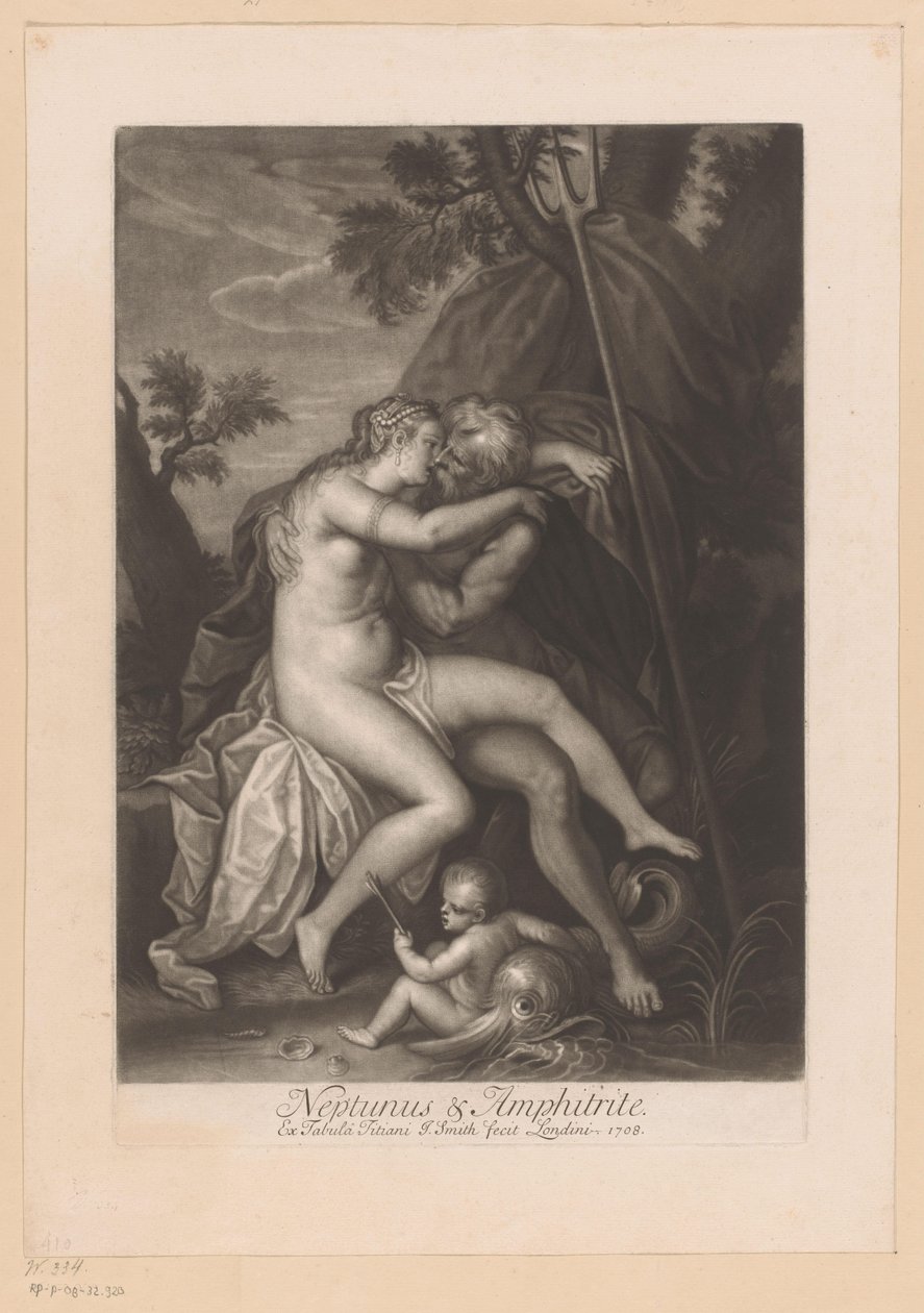Neptunus en Amphitrite kussend
Neptuno & Anfitrito (título sobre o objecto)
Liefdesaffaires van de goden (título da série)
Os amores dos deuses (título da série) de John Smith