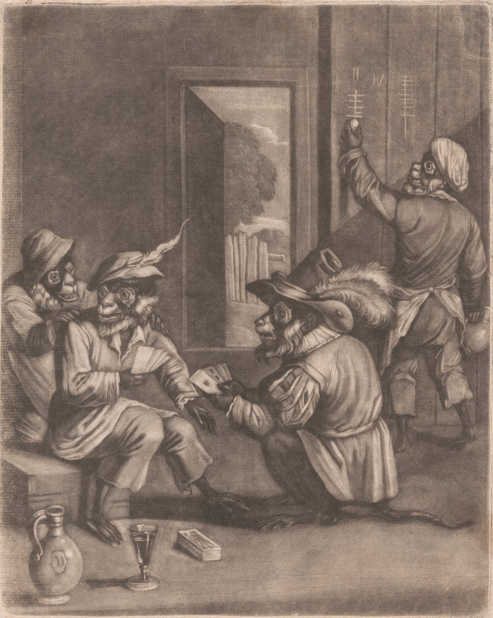 Macacos a jogar às cartas de John Smith