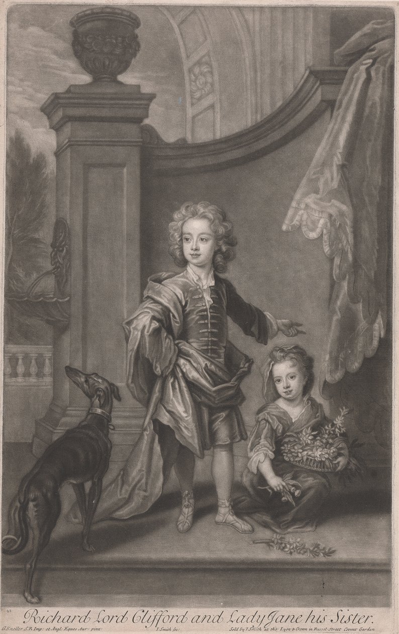 Richard, Lord Clifford (1695-1753) e a sua irmã, Lady Jane Boyle (d. 1780) de John Smith