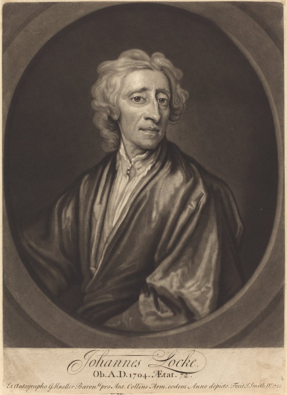 John Locke de John Smith after Sir Godfrey Kneller