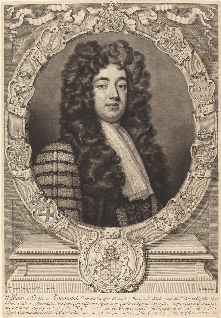 William Johnston, Marquês de Annandale de John Smith after Sir Godfrey Kneller