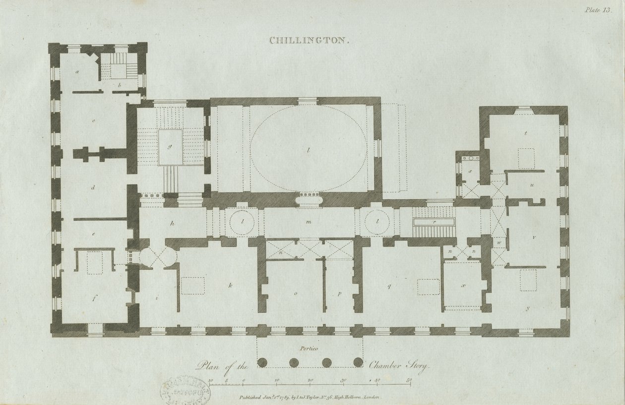 Chillington Hall: gravura de John Soane