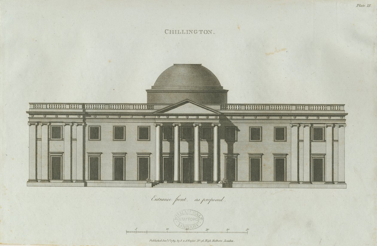 Chillington Hall: gravura de John Soane