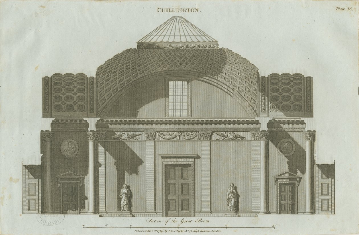 Chillington Hall: gravura de John Soane