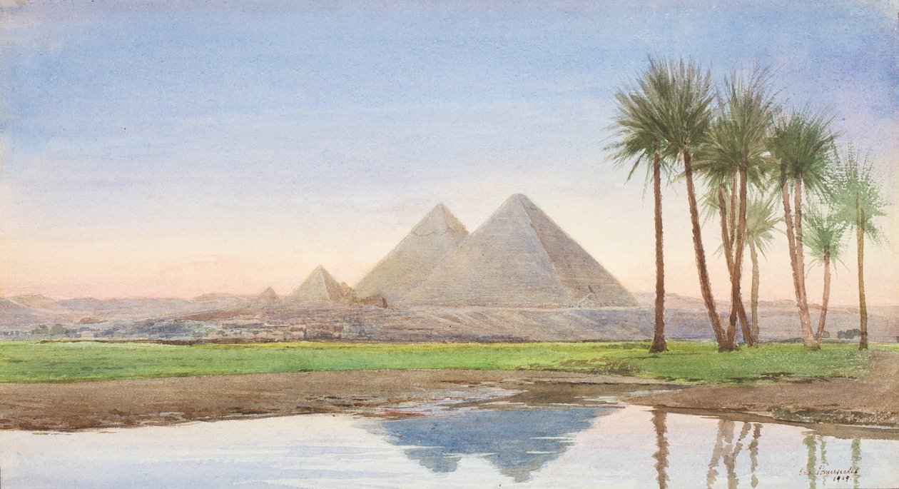 As pirâmides de Gizé (2º estudo), c.1907-10 de John Somerscales