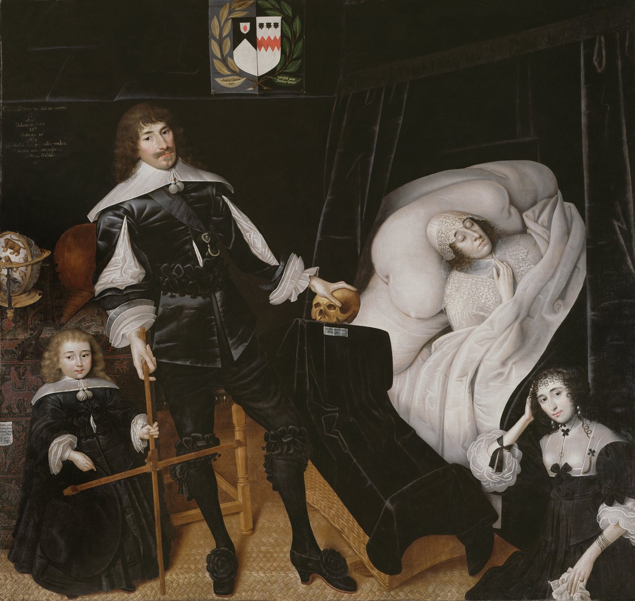 Sir Thomas Aston (1600-45) no leito de morte da sua mulher de John Souch