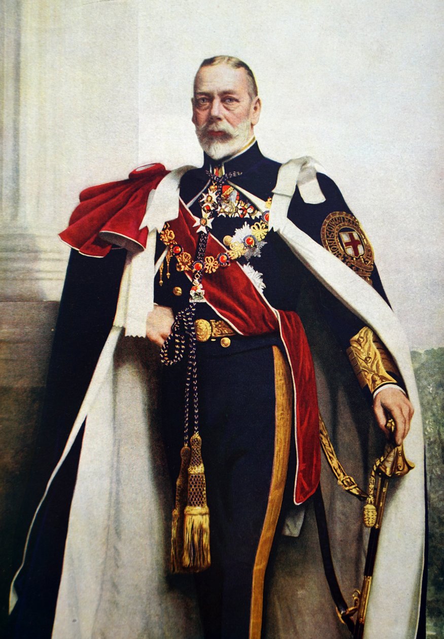 Retrato de Jorge V, Soberano da Ordem da Jarreteira de John St. Helier (after) Lander