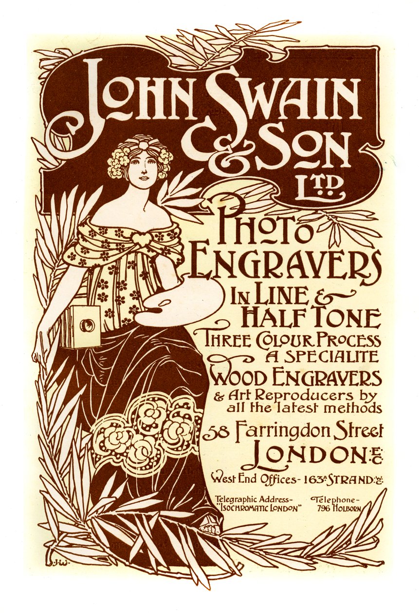 Anúncio para John Swain & Son, impressoras, 1901. de John Swain and Son