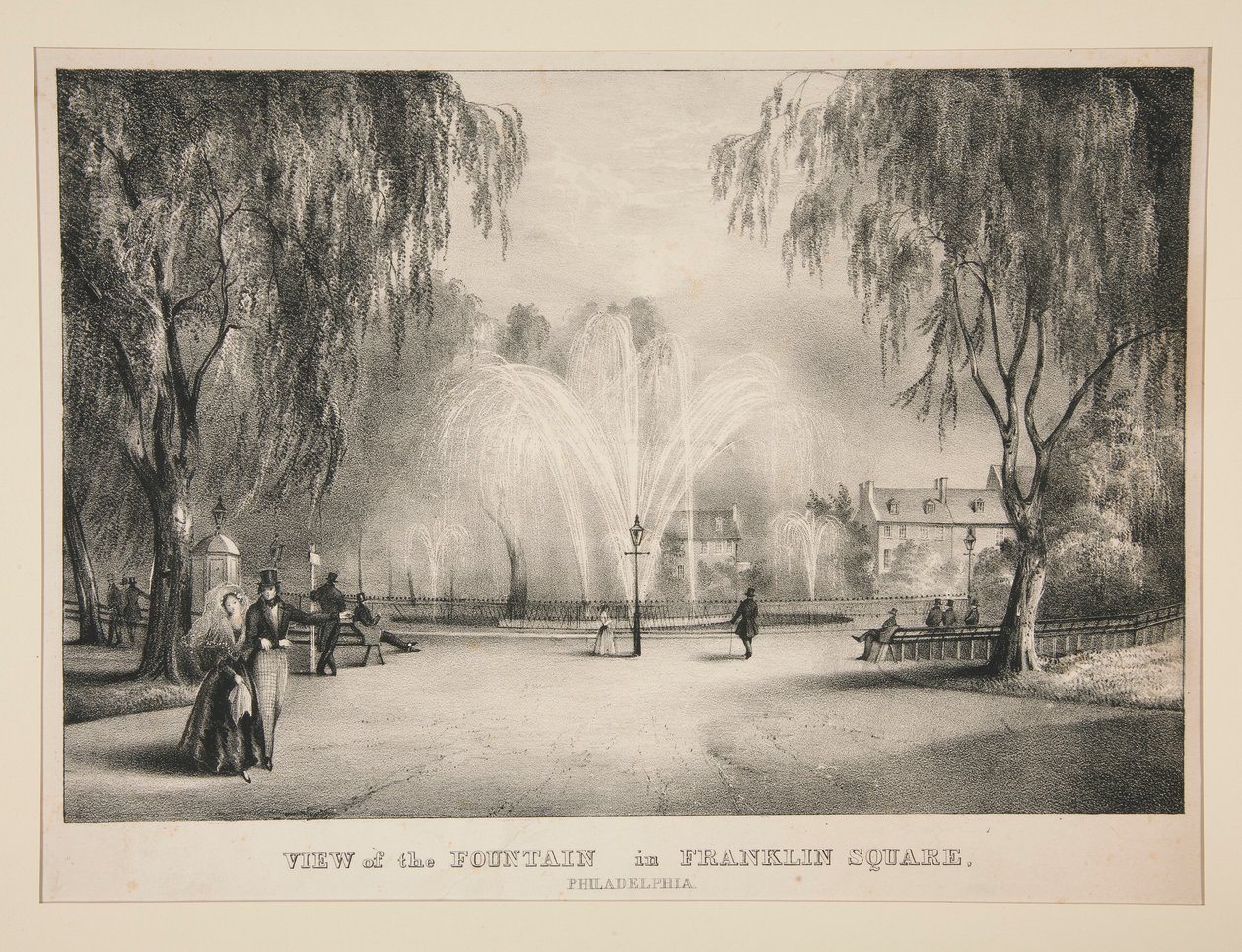 Vista da Fonte em Franklin Square, Filadélfia de John T. Bowen