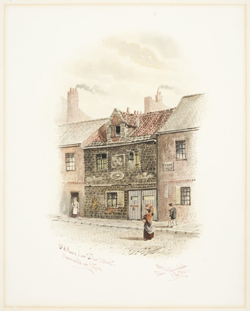Casa velha rua baixa do frade, Newcastle em cima de Tyne (bodycolour) de John Teasdale