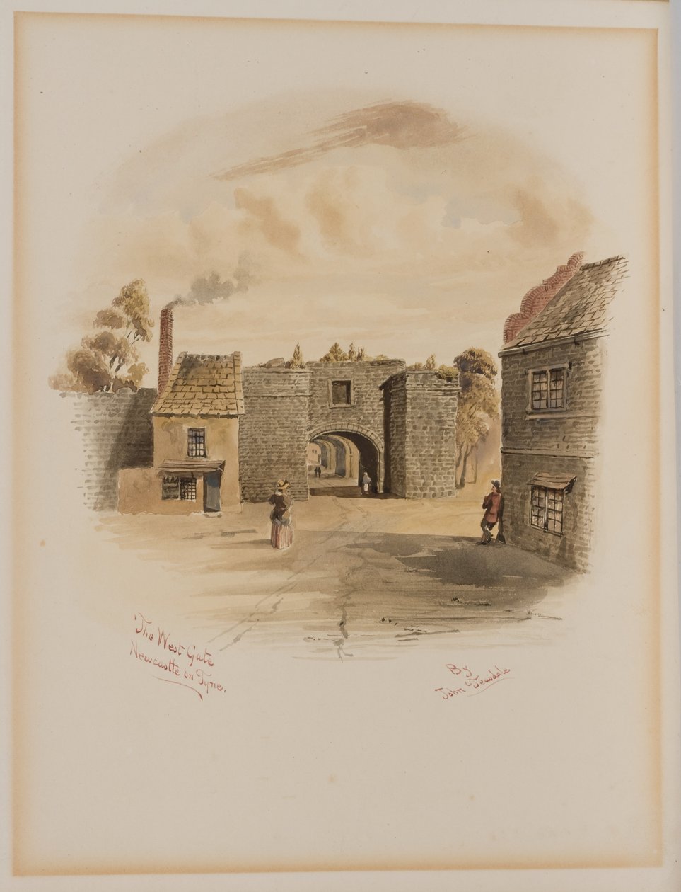 O portão oeste, Newcastle upon Tyne (bodycolour) de John Teasdale