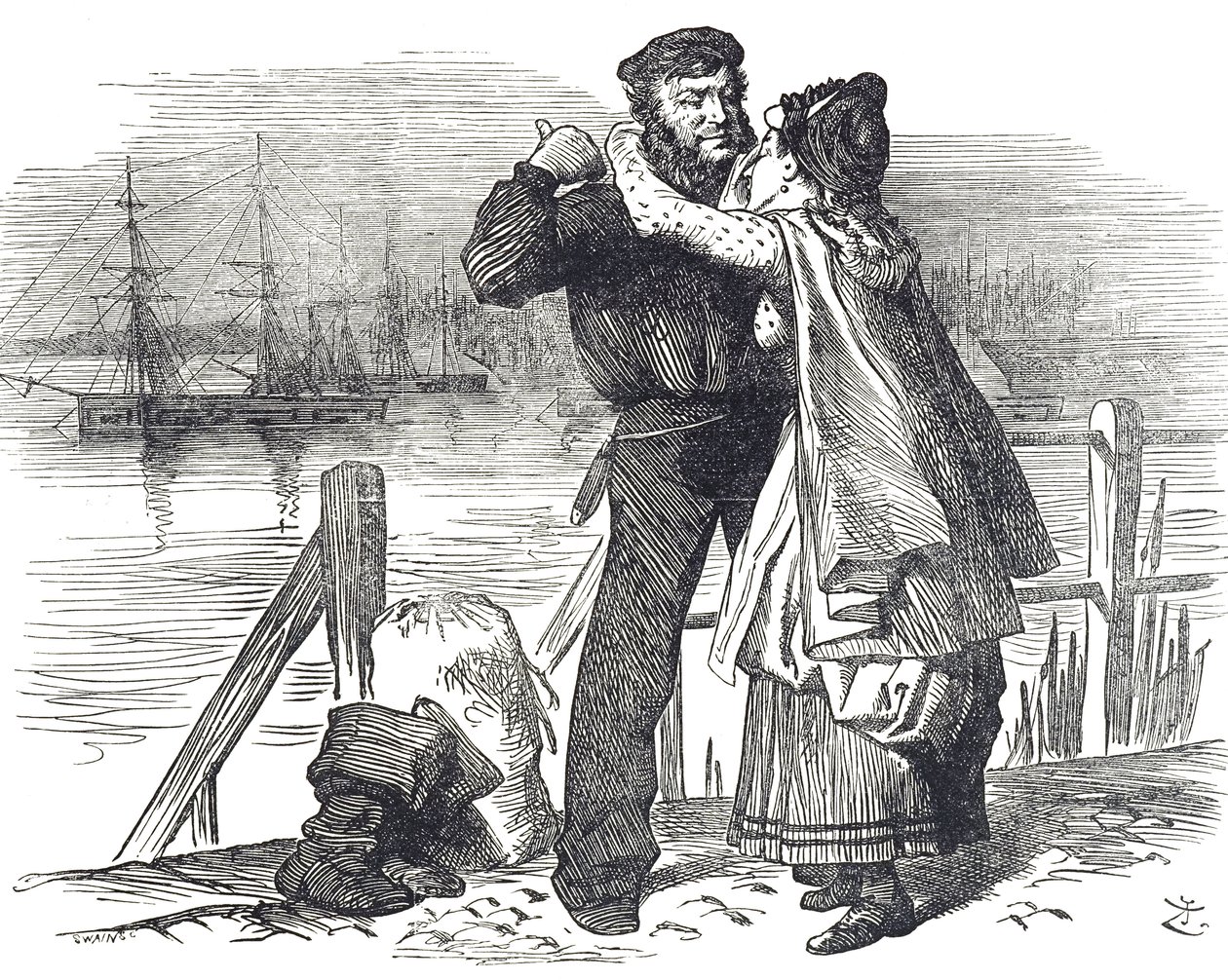 Uma homenagem de marinheiro a Samuel Plimsoll (1824-1898), político e reformador social inglês, pelo trabalho que realizou enquanto deputado pelo Derby ao introduzir legislação que regula o carregamento e a navegabilidade dos navios mercantes. de John Tenniel