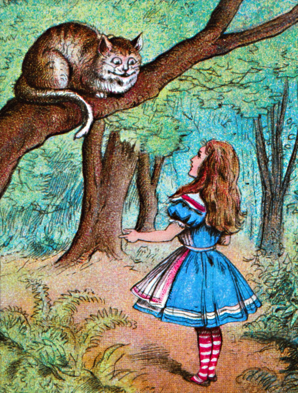 Alice e o gato de Cheshire, c1910 de John Tenniel