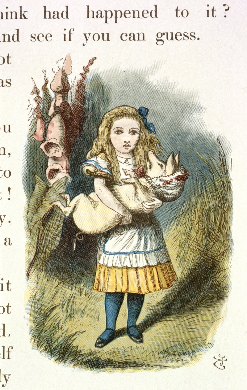 Alice e o Porco-Bebé de John Tenniel